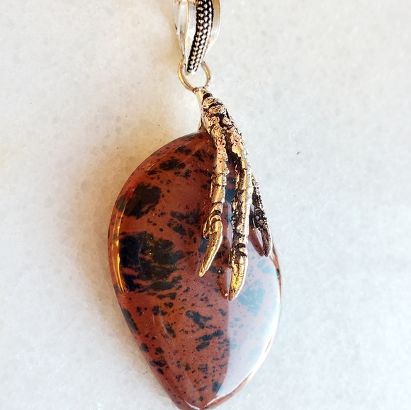 New Mahogany Obsidian 925 Silver Claw Foot Pendant. - Picture 10 of 16